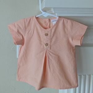 Doña Carmen | Smockstyle Peach Short Sleeve Kids Top